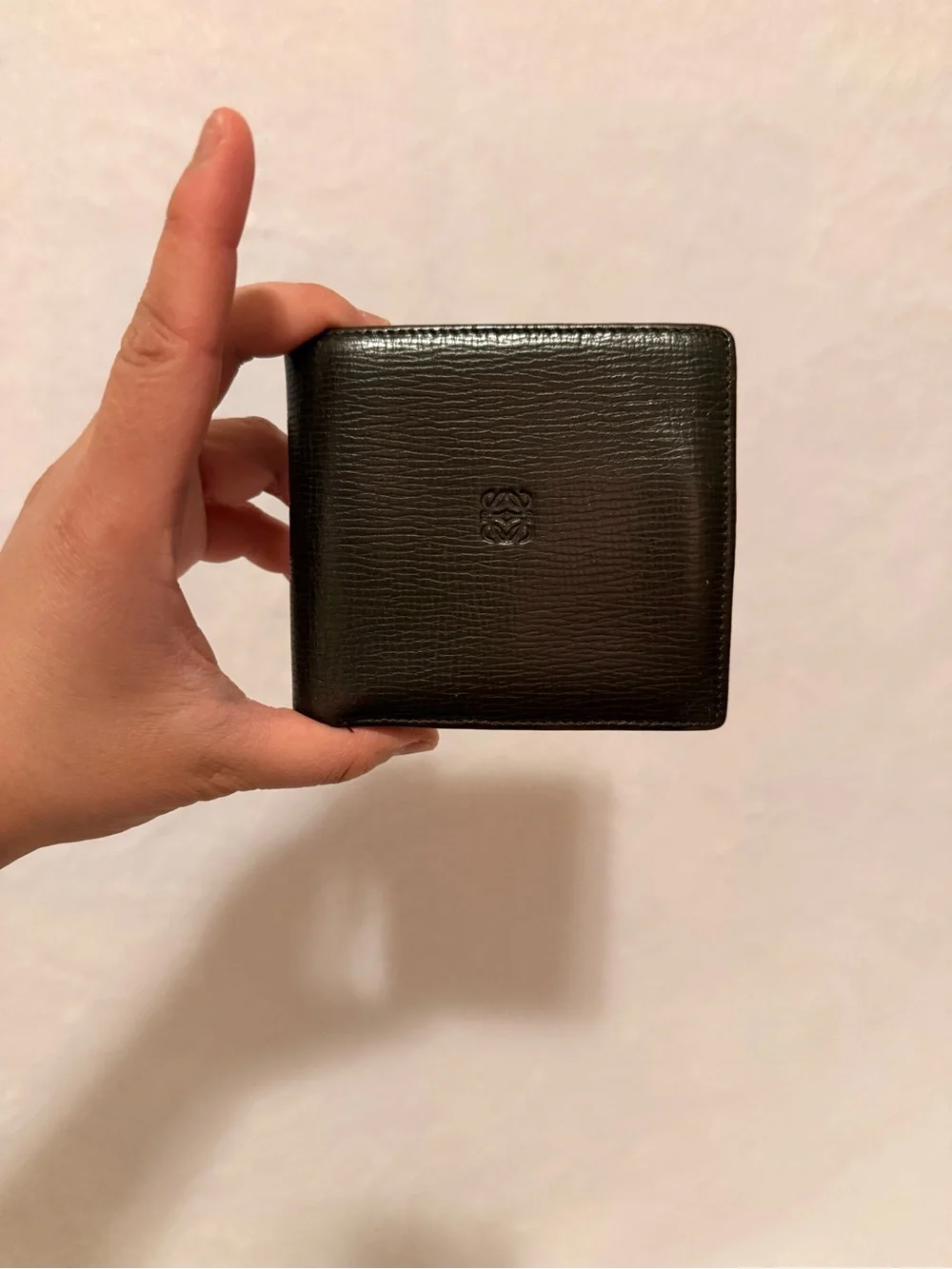 Vintage Loewe Brown Leather Anagram Bifold Wallet